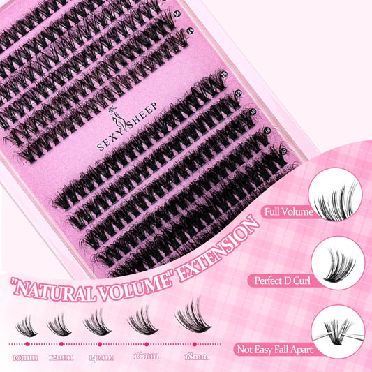 DIY Clusters Lashes 40D60D Eyelash Extension Dovetail Segmented Lashes Individual Eyelashes With Lash Glue Remover