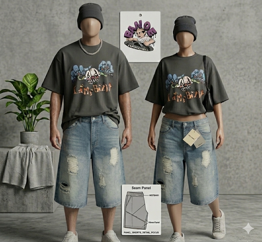 Fashion Washed Hole Denim Shorts Men