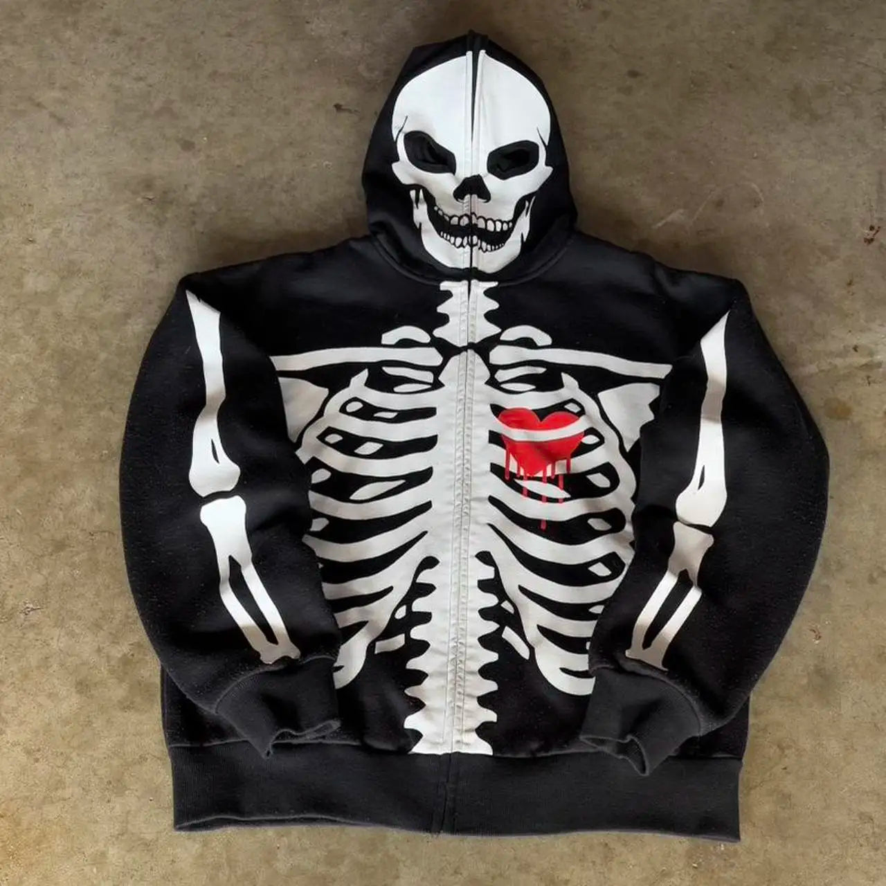 Casual Punk Harajuku Style White Black Hoodies For Women.