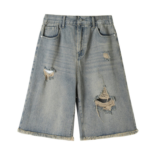 Fashion Ripped Cool Denim Shorts Men